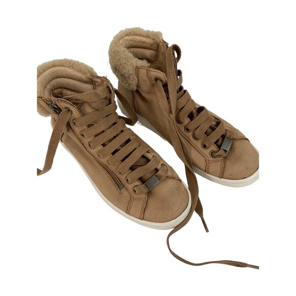 UGG 1019716 Alameda Zip Sneaker Boot Women 6.5 Shoe Leather Sherpa Mid 6986 - Picture 2 of 10